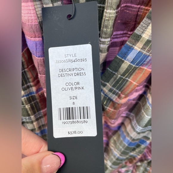 Veronica Beard Destiny Minidress Olive Pink Size 8 NWT - Picture 6 of 10